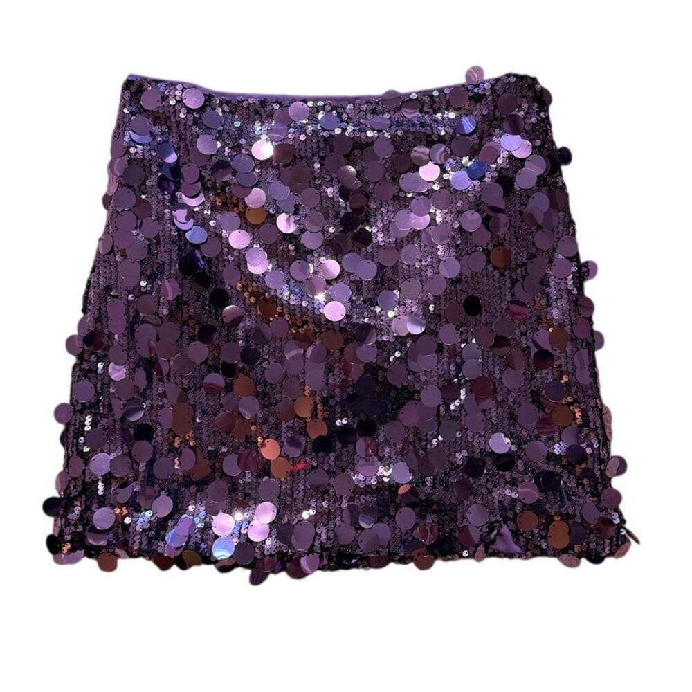 Judith March Purple Sequin Mini Skirt | Medium | Game Day Glam